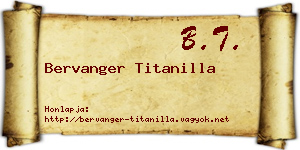 Bervanger Titanilla névjegykártya